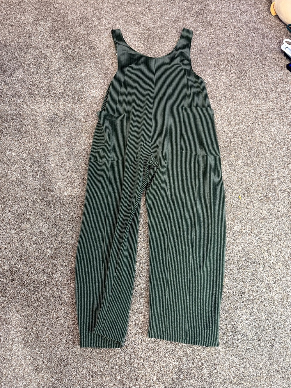 Pleated Wide-Leg Jumpsuit in Olive Green
